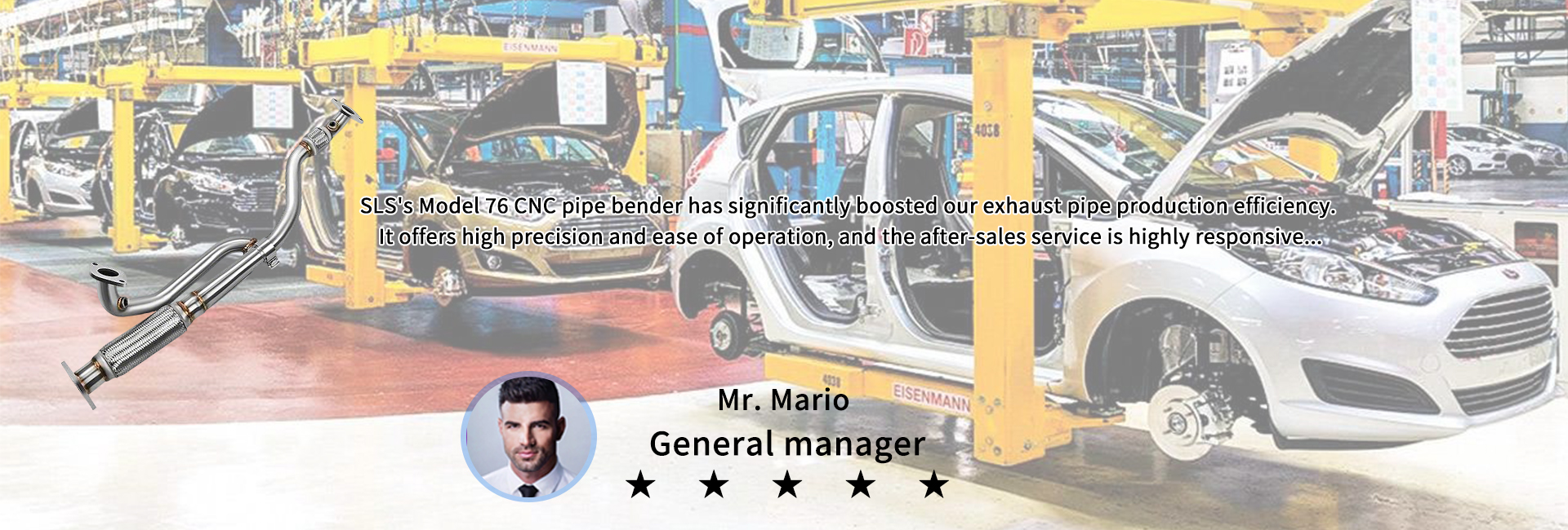 内容图. 1920x650.01 Exhaust Pipe Production ( Production Manager Mr. John From an American automotive parts company ) 内容图. Produção de tubos de escape 1920x650.01 (gerente de produção, Sr. John, de uma empresa americana de peças automotivas)