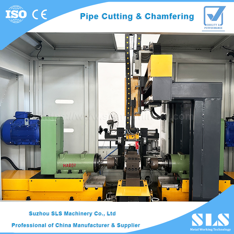 Máquina de corte e chanfro automáticos de corte e chanfro de precisão de eficiência do SLS | A linha de produção completa de soluções de corte de tubo