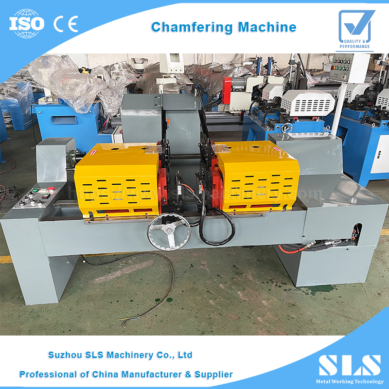 Máquina de chanfro de cabeça dupla do SLS | Soluções automáticas para suavização de depuros de tubo/barras de haste sólida e tubos final