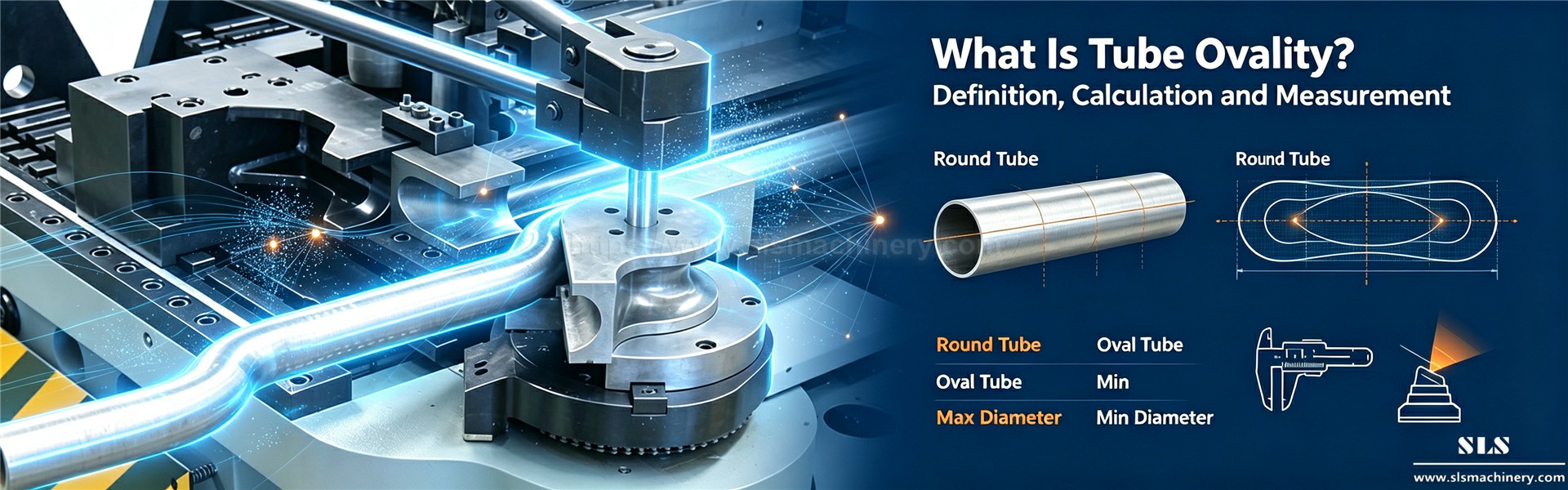 02. Ovalidade do tubo em curvatura de tubos CNC, causas, impactos e solu&ccedil;&otilde;es de controle total. SLS