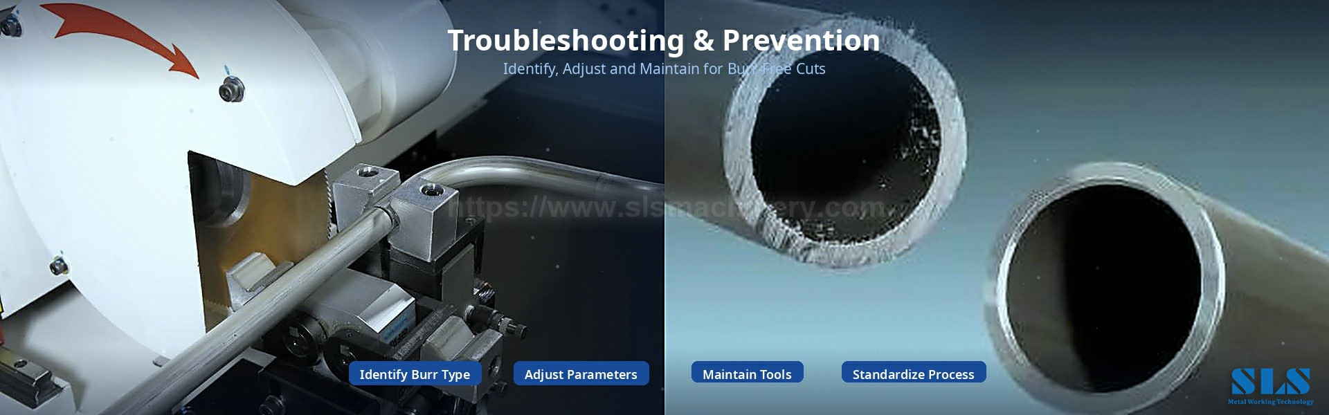 05. Corte de tubos sem rebarbas O guia completo para causas, preven&ccedil;&atilde;o e solu&ccedil;&atilde;o de problemas para m&aacute;quinas de corte de tubos manuais, semiautom&aacute;ticas e autom&aacute;ticas do tipo serra.jpg